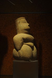 A statue of the Mother Goddess, found in Sardinia, of the Neolithic period.